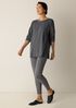 Striped Cozy Brushed Terry Long Box-Top