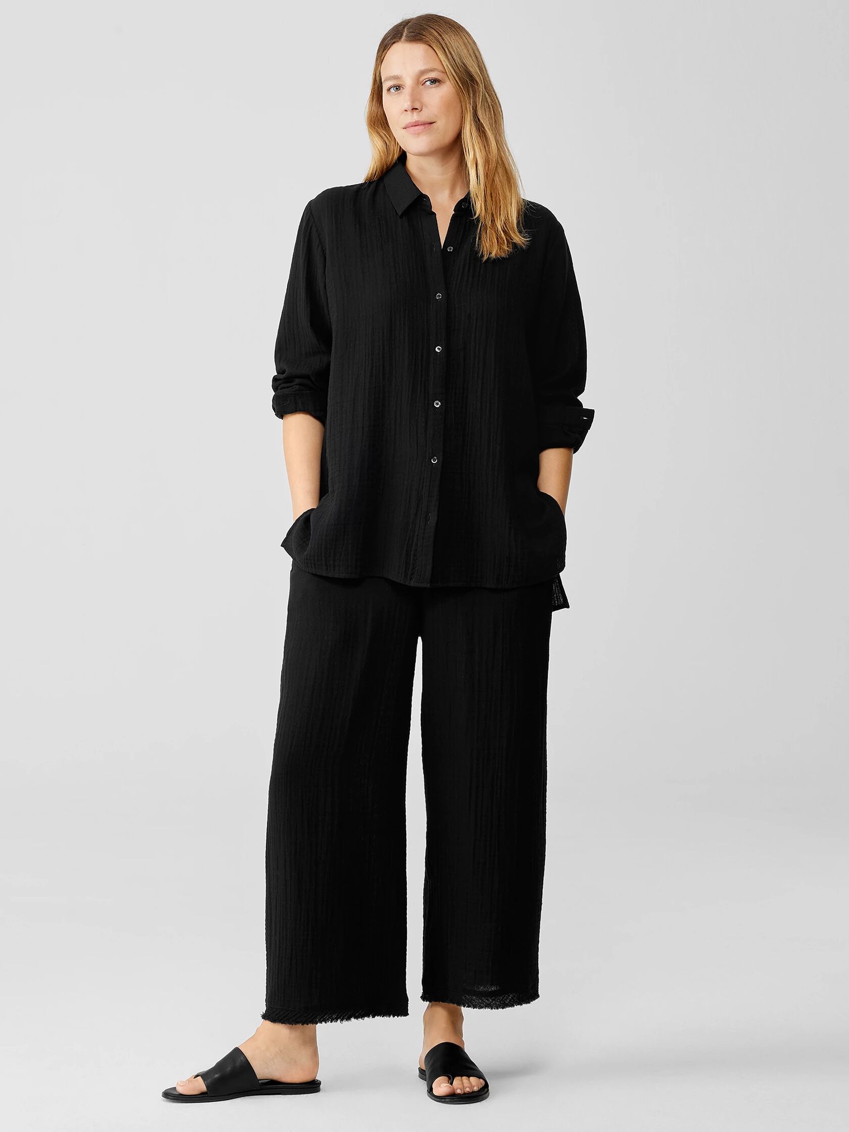 Organic Cotton Gauze Classic Collar Shirt