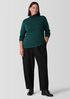 Ribbed Pima Cotton Blend Turtleneck Top