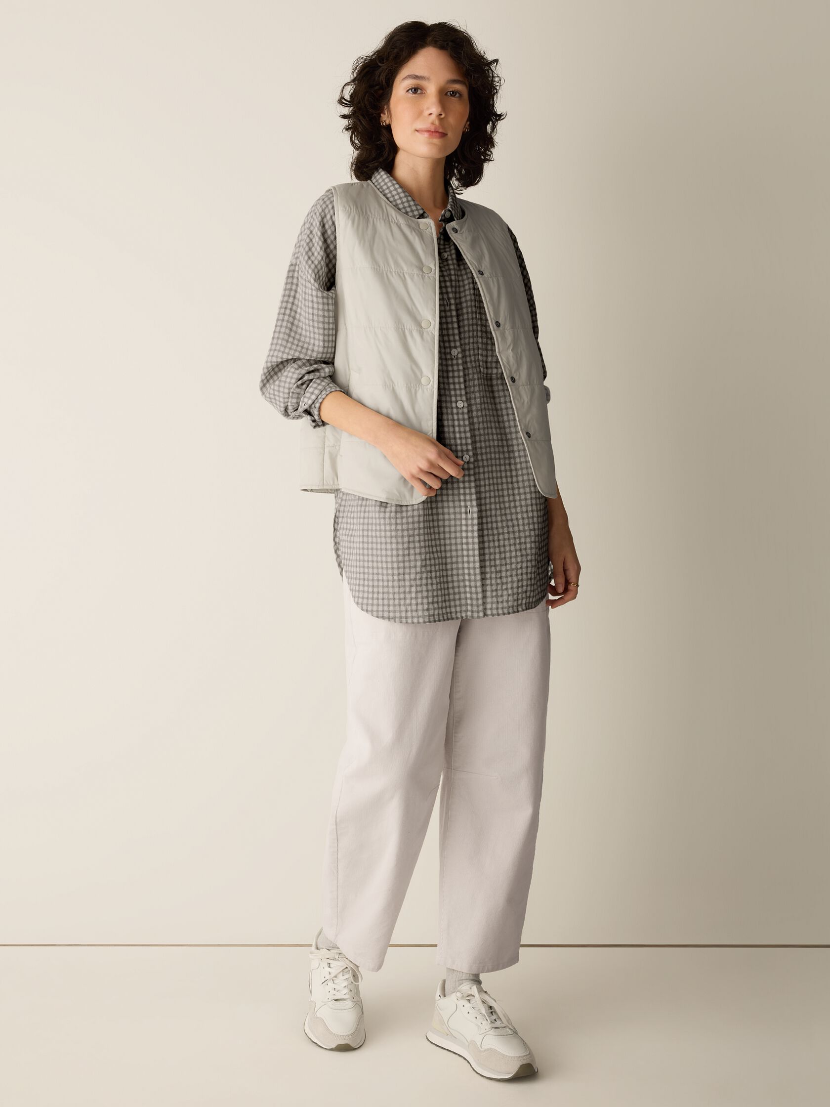 Eggshell Recycled Nylon Quilted Vest