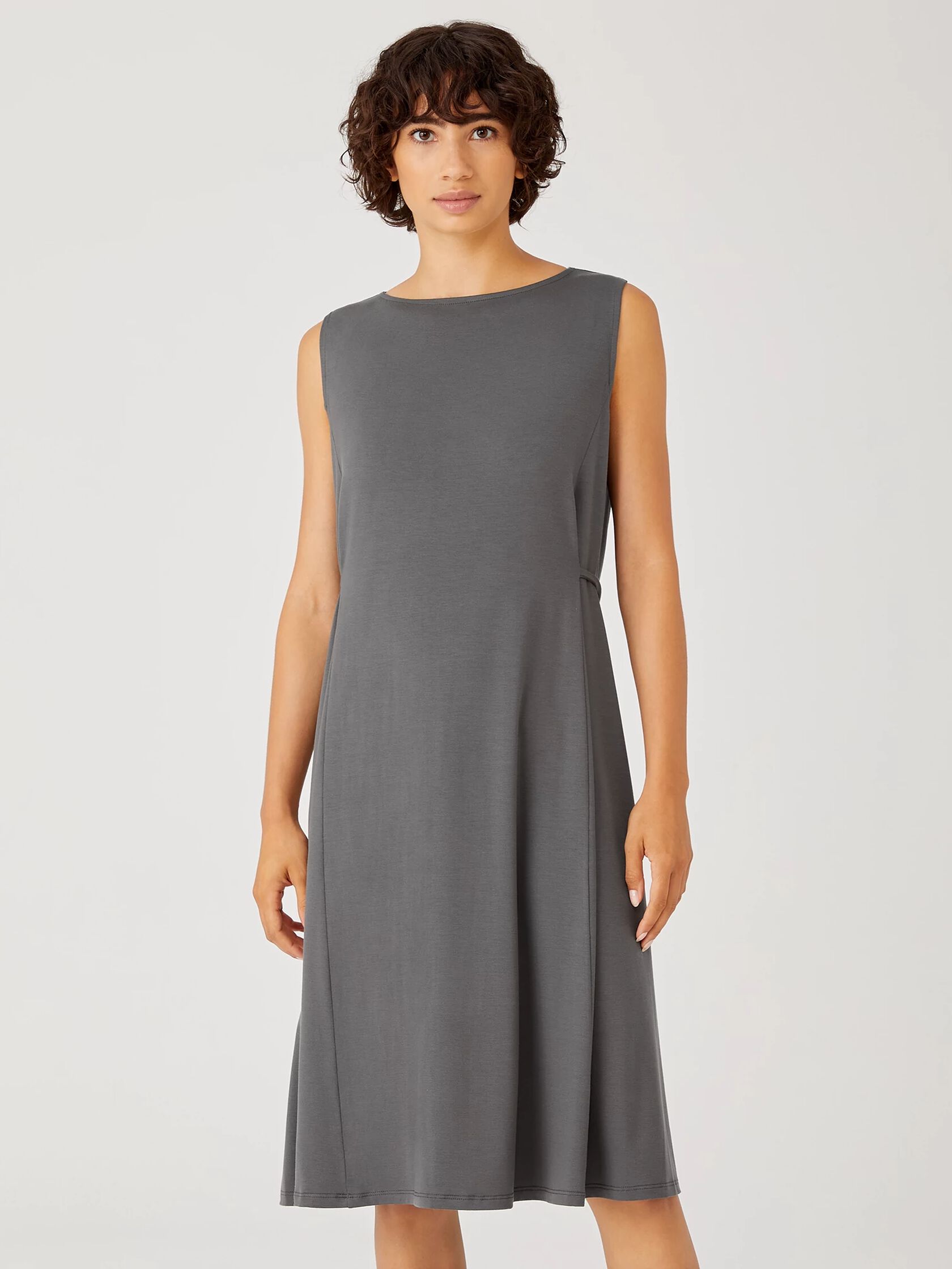 Fine Jersey Sleeveless Tie Dress | EILEEN FISHER