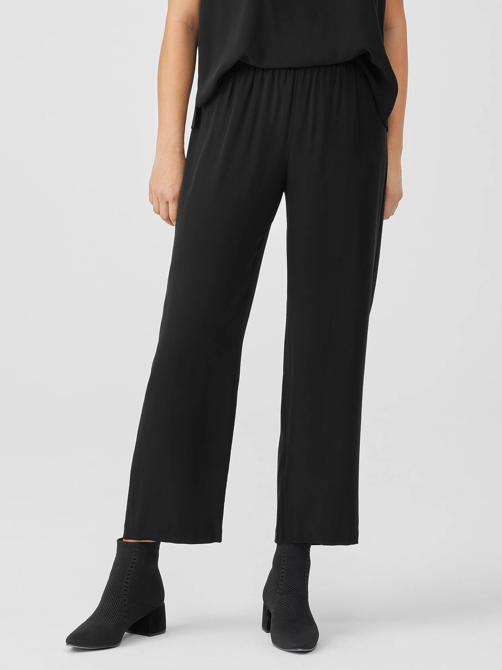 Silk Georgette Crepe Straight Pant