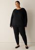 Cozy Brushed Terry Hug Crew Neck Long Top