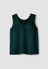 Textured Satin Curved V-Neck Tank