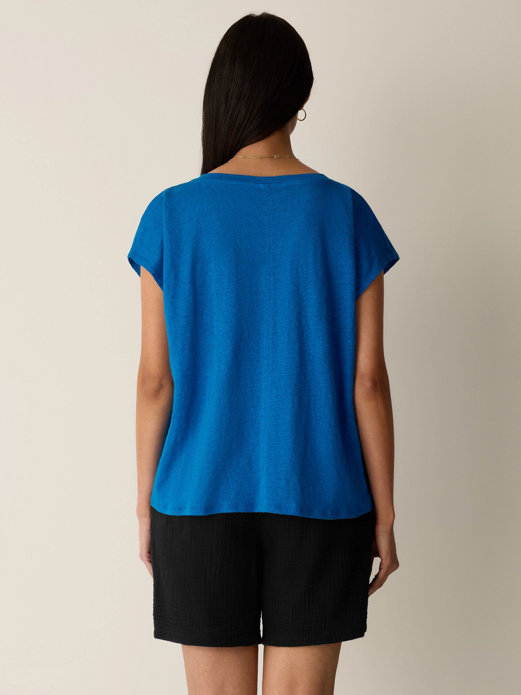 Organic Linen Jersey V-Neck Tee