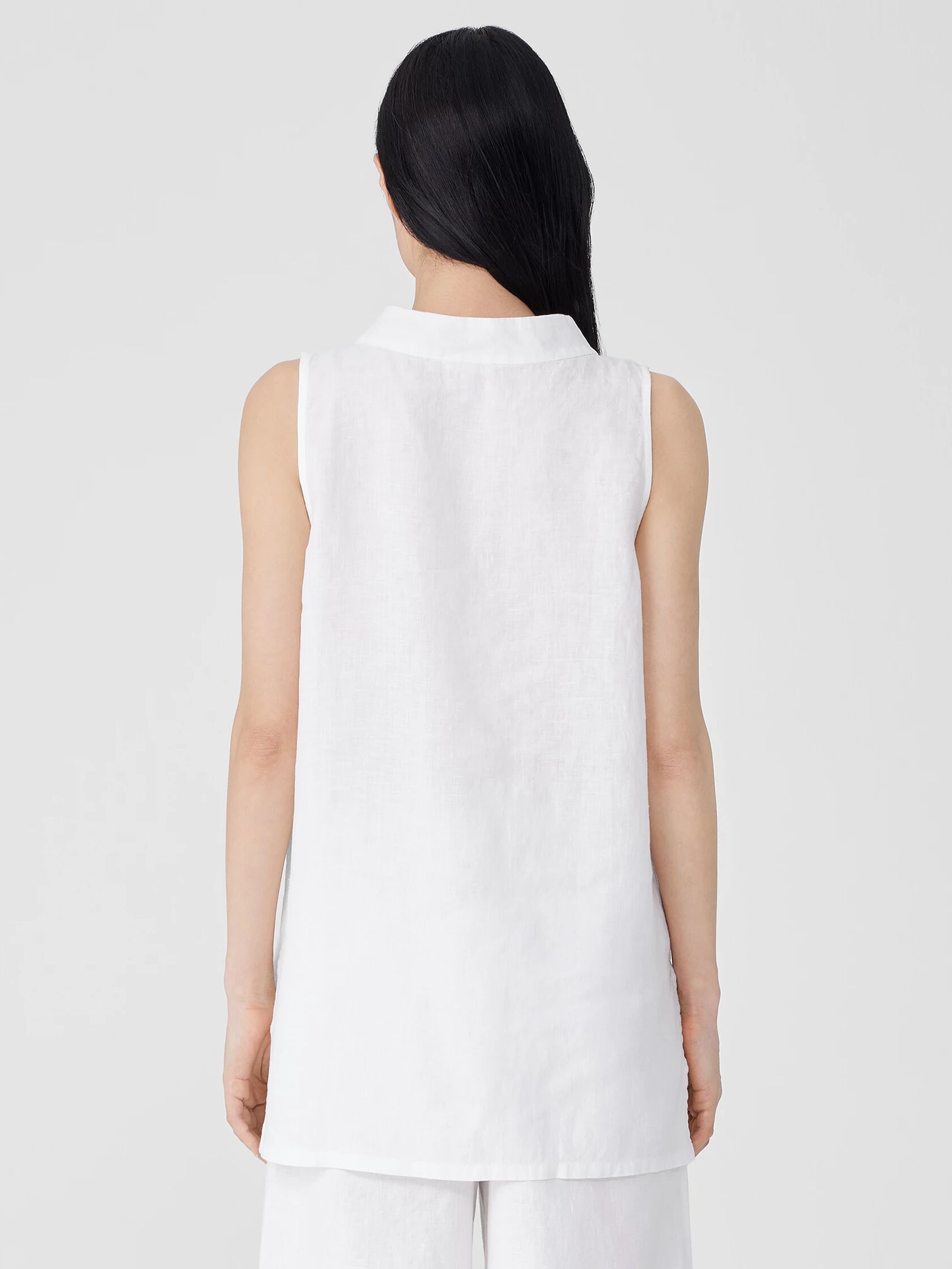 Handkerchief Linen Mock Neck Top