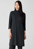 Washable Stretch Rib Funnel Neck Dress