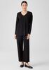 Stretch Jersey Knit V-Neck Top