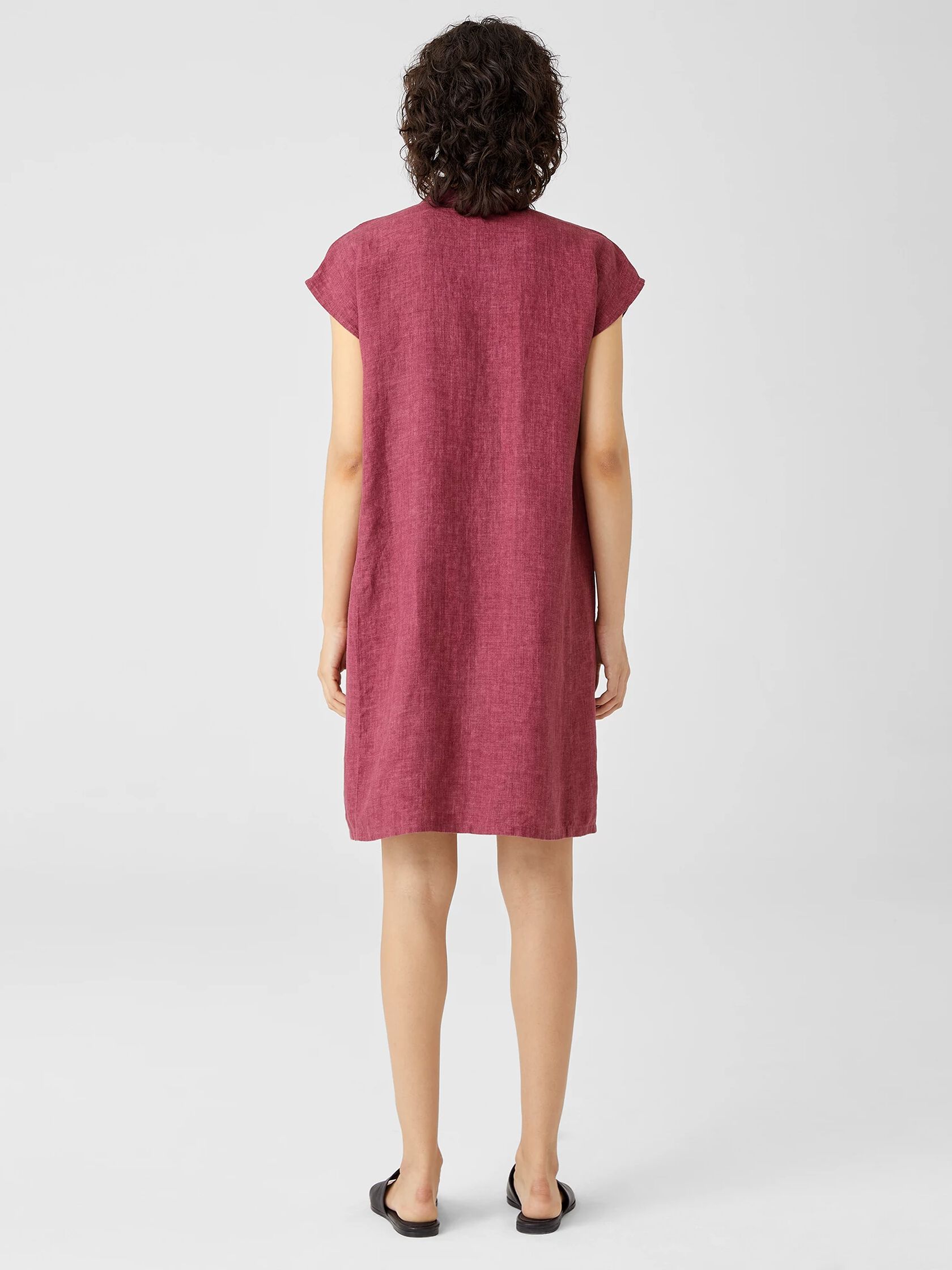 Washed Organic Linen Delave Shirtdress