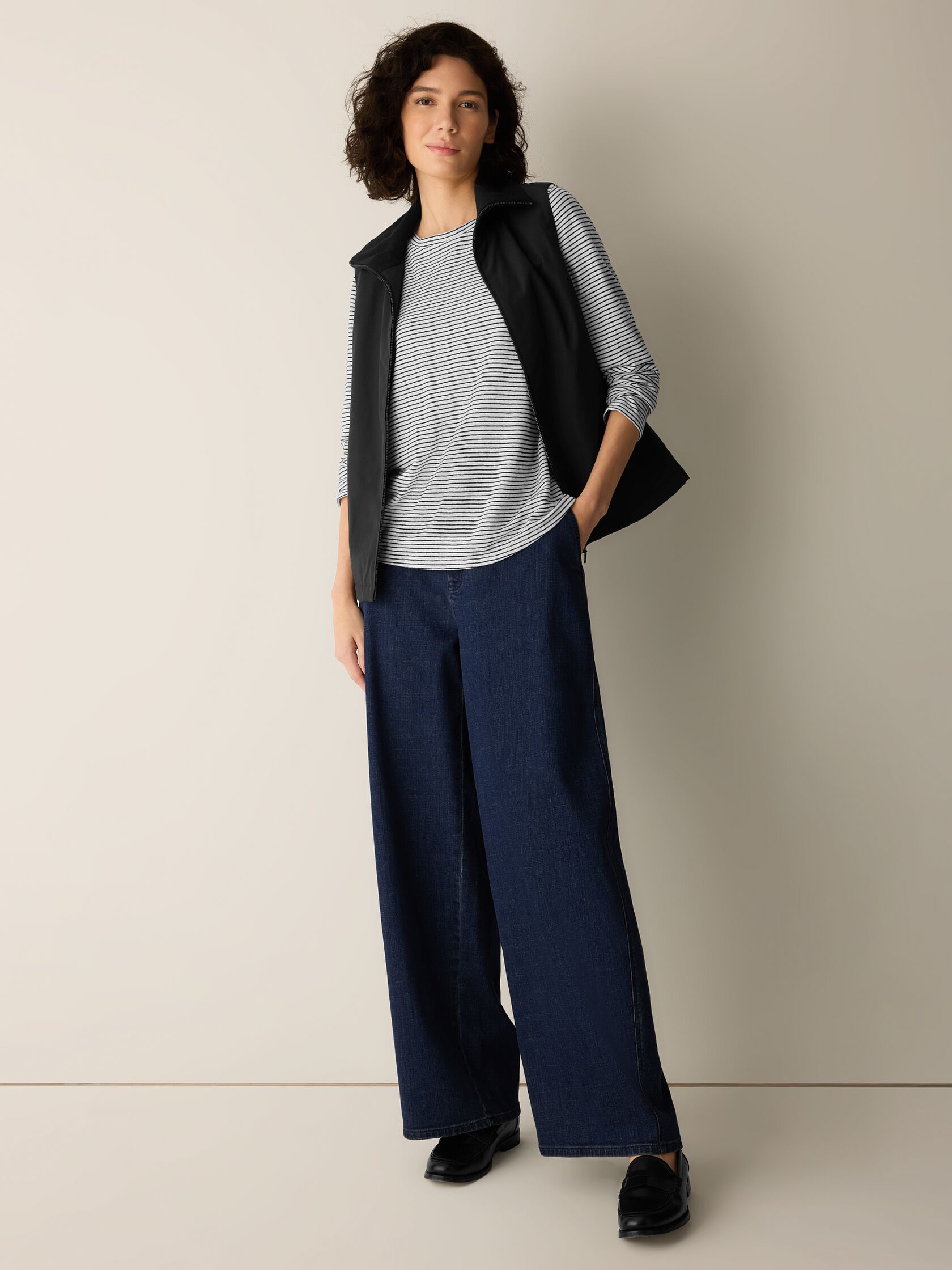 Striped Organic Linen Jersey Long-Sleeve Tee