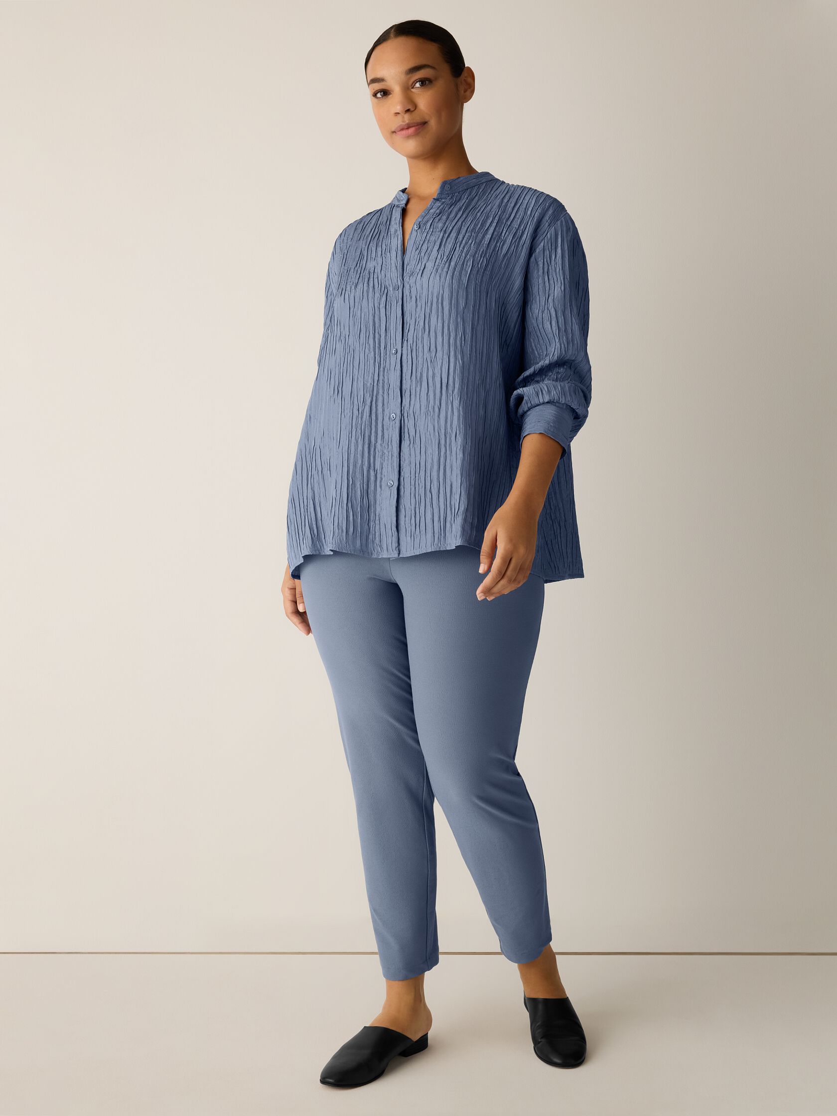 Washable Stretch Crepe Slim Pant