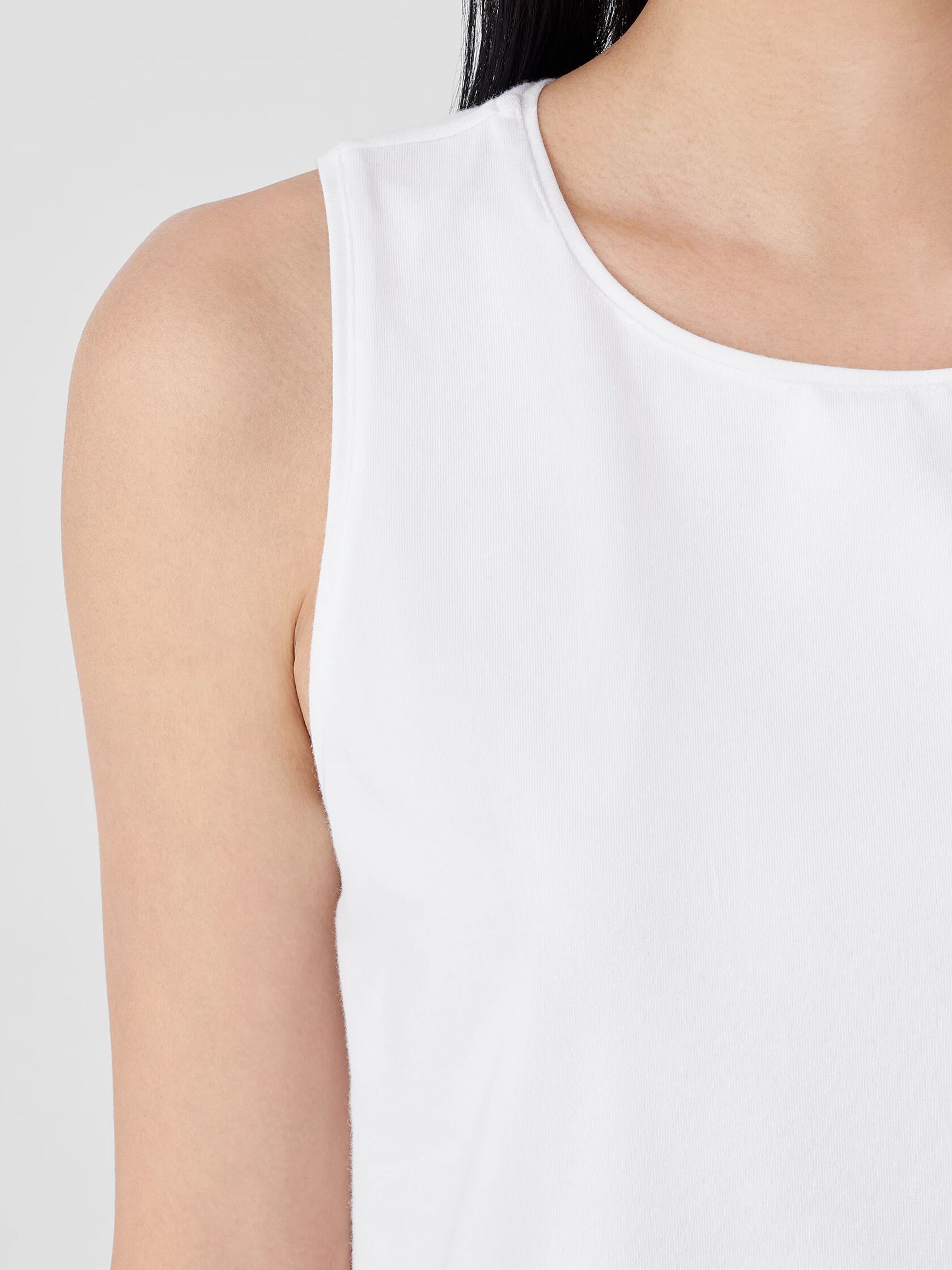 Stretch Jersey Knit Jewel Neck Tank