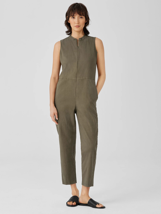 Cotton Hemp Stretch Jumpsuit