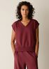 Garment-Dyed Organic Cotton Terry V-Neck Top