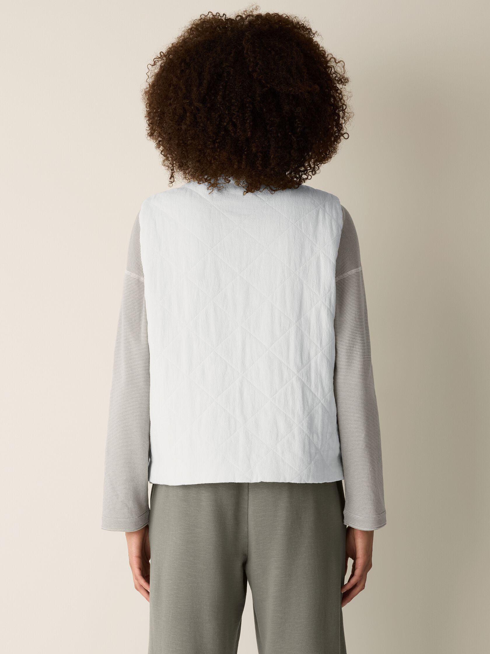 Organic Linen Cotton Crepe Quilted Vest