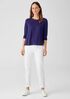 Organic Linen Jersey Crew Neck Top