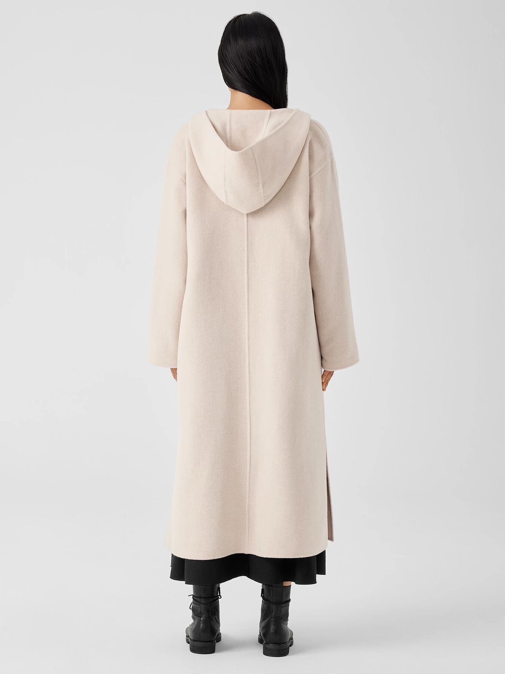 Doubleface Wool Cloud Hooded Coat | EILEEN FISHER