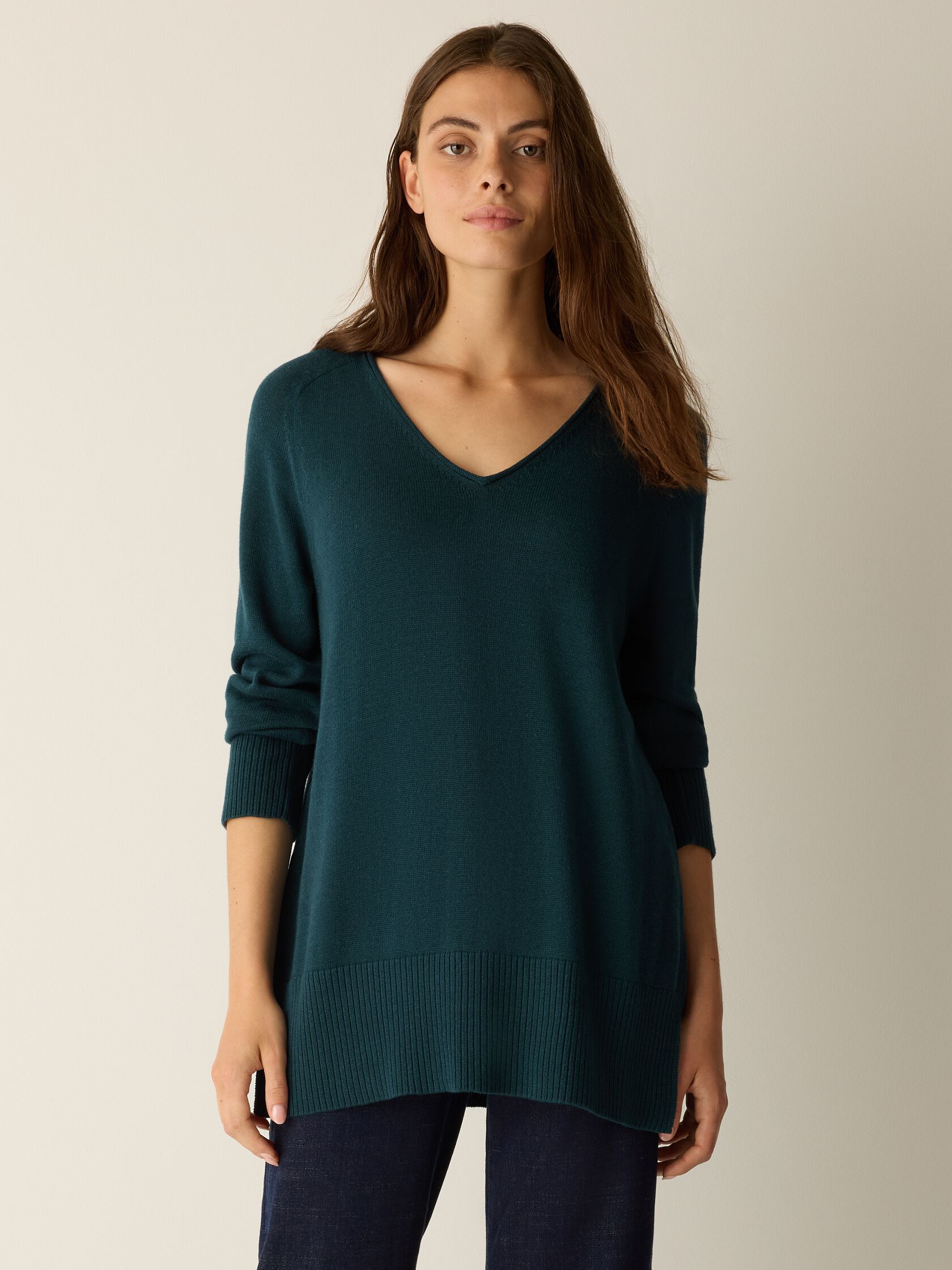 Peruvian Cotton Blend V-Neck Top
