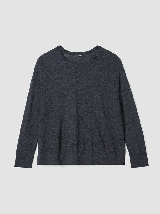 Fine Merino Jersey Crew Neck Top in Regenerative Wool
