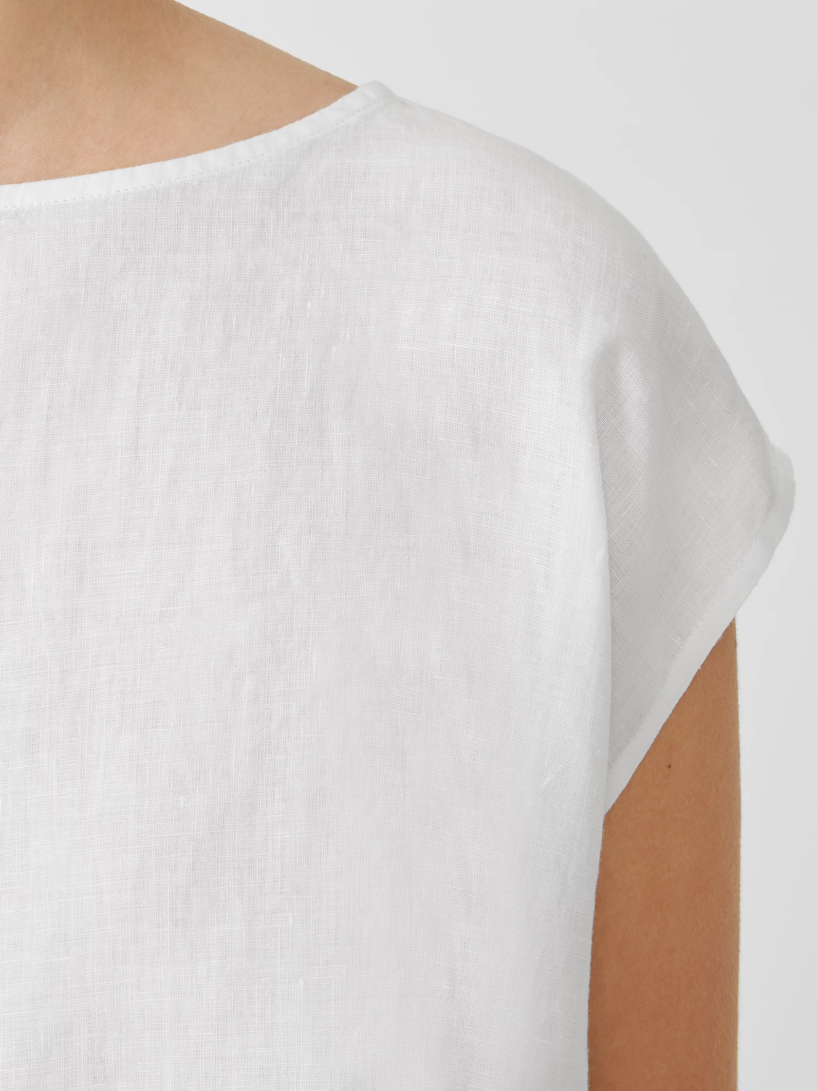 Organic Handkerchief Linen Shirred-Back Top