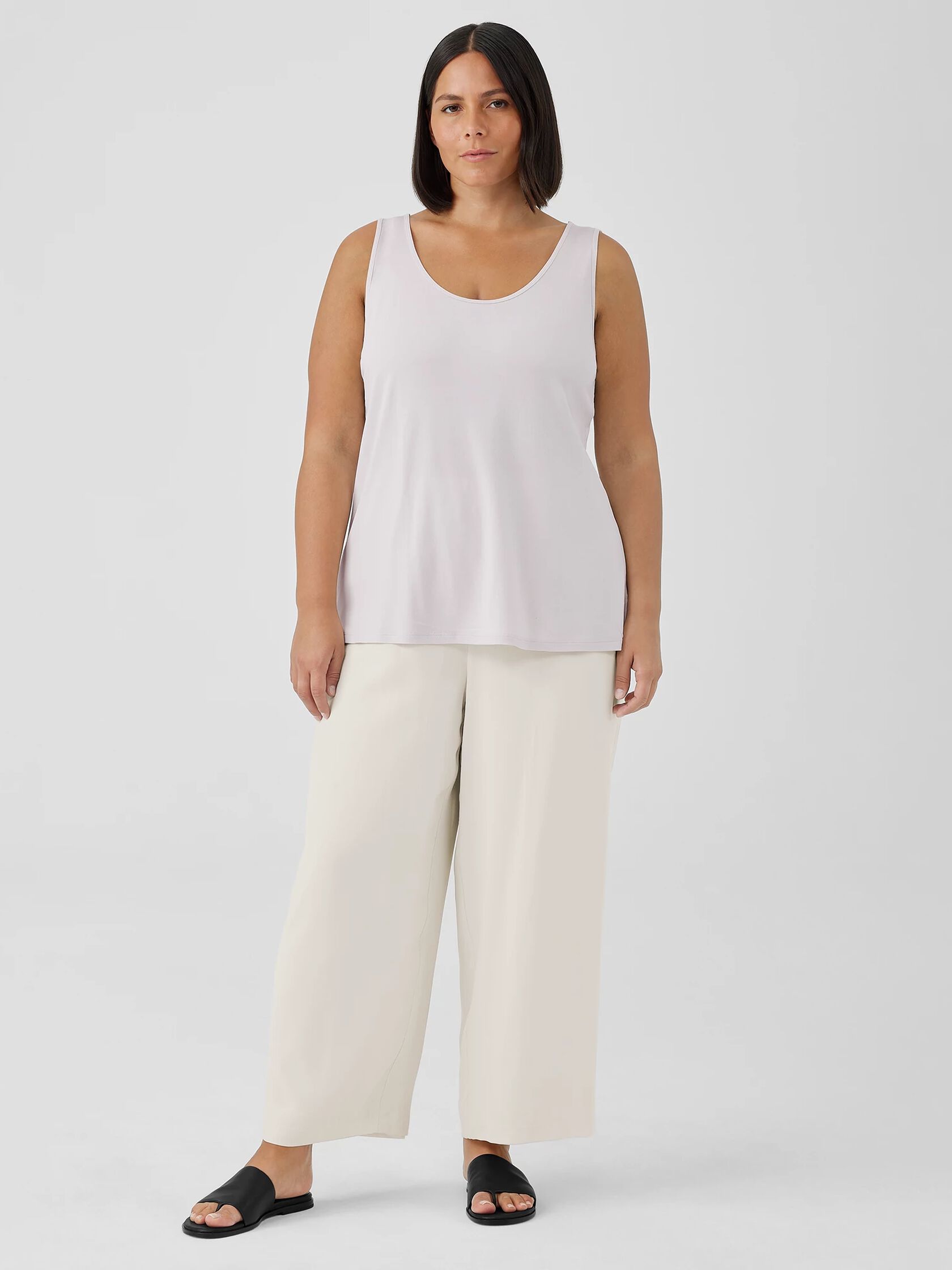 Stretch Silk Jersey&nbsp;Scoop Neck Tank