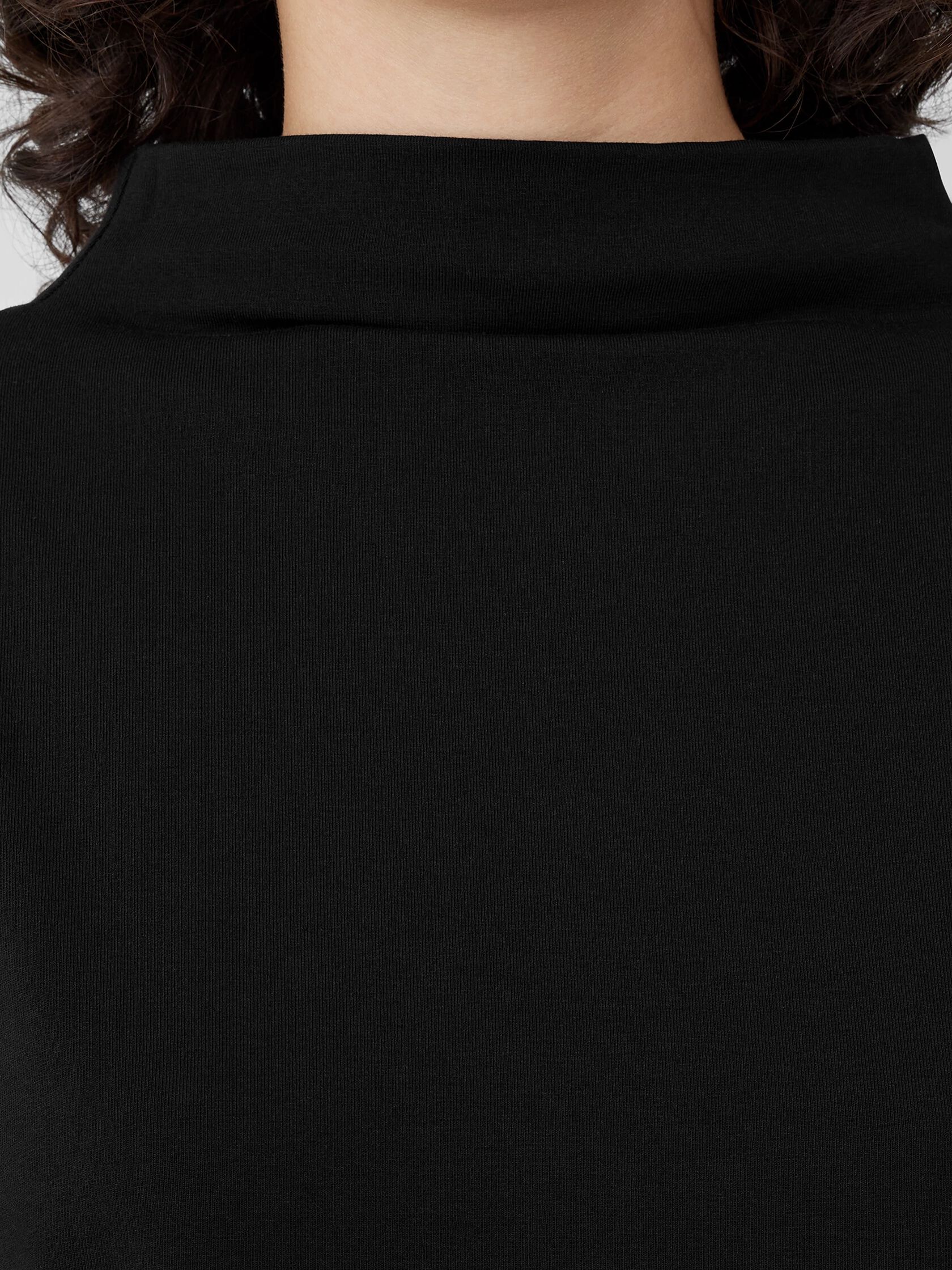 Pima Cotton Stretch Jersey Funnel Neck Top