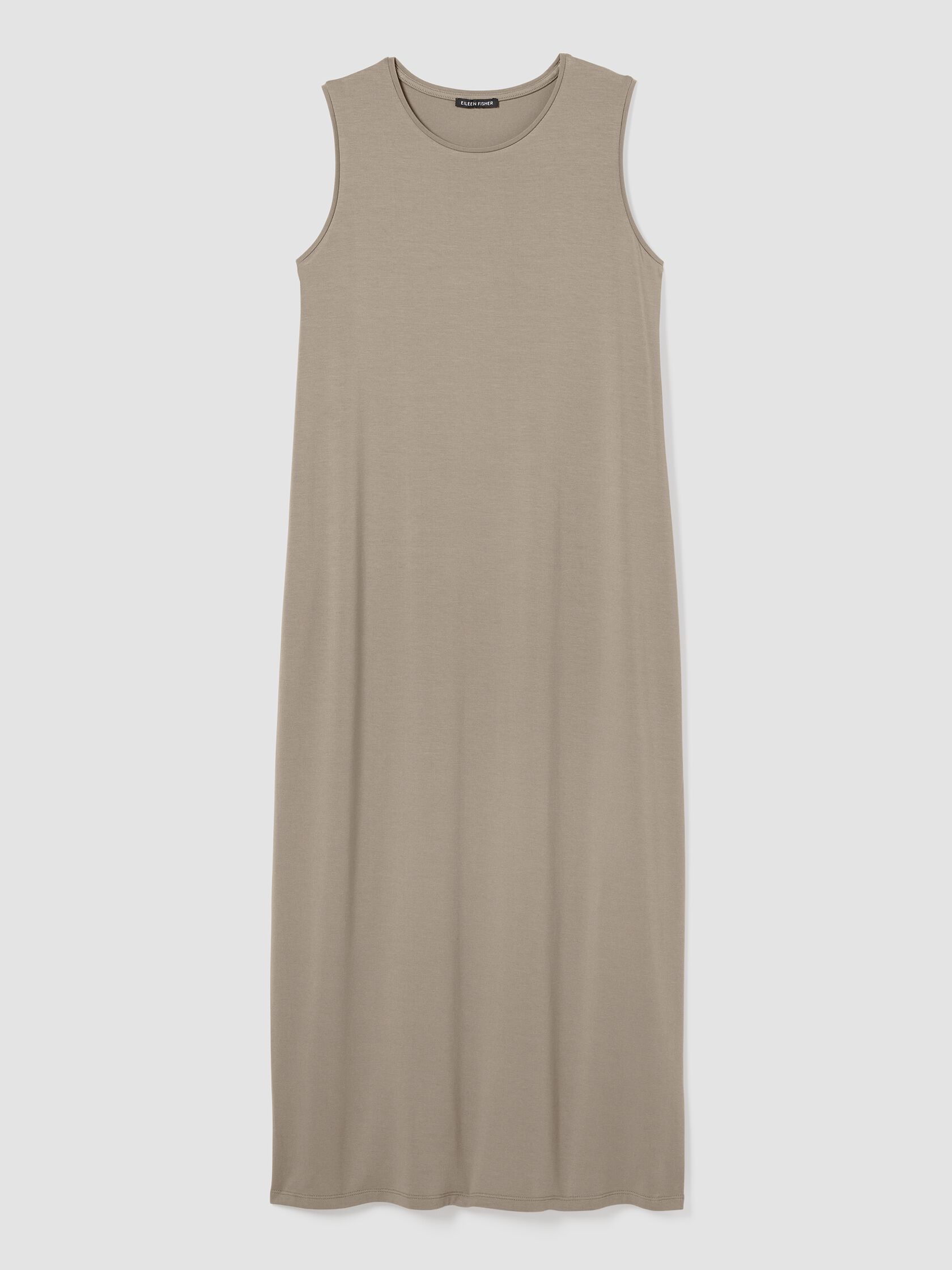 Stretch Jersey Knit Round Neck Dress