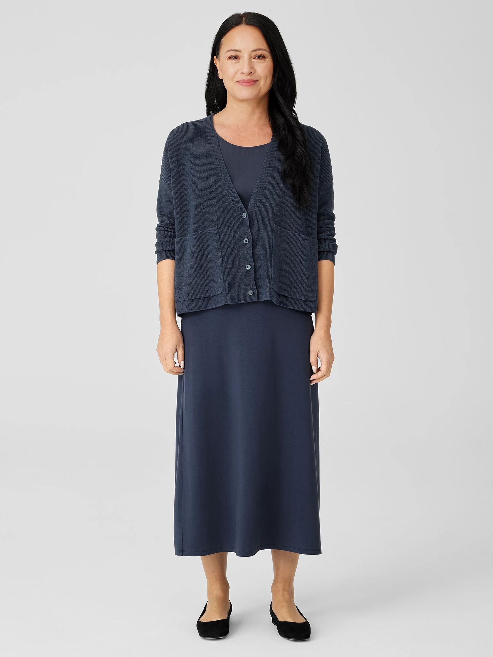 Stretch Jersey Knit A-Line Skirt