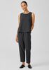 Mini Check Crepe Round Neck Tank