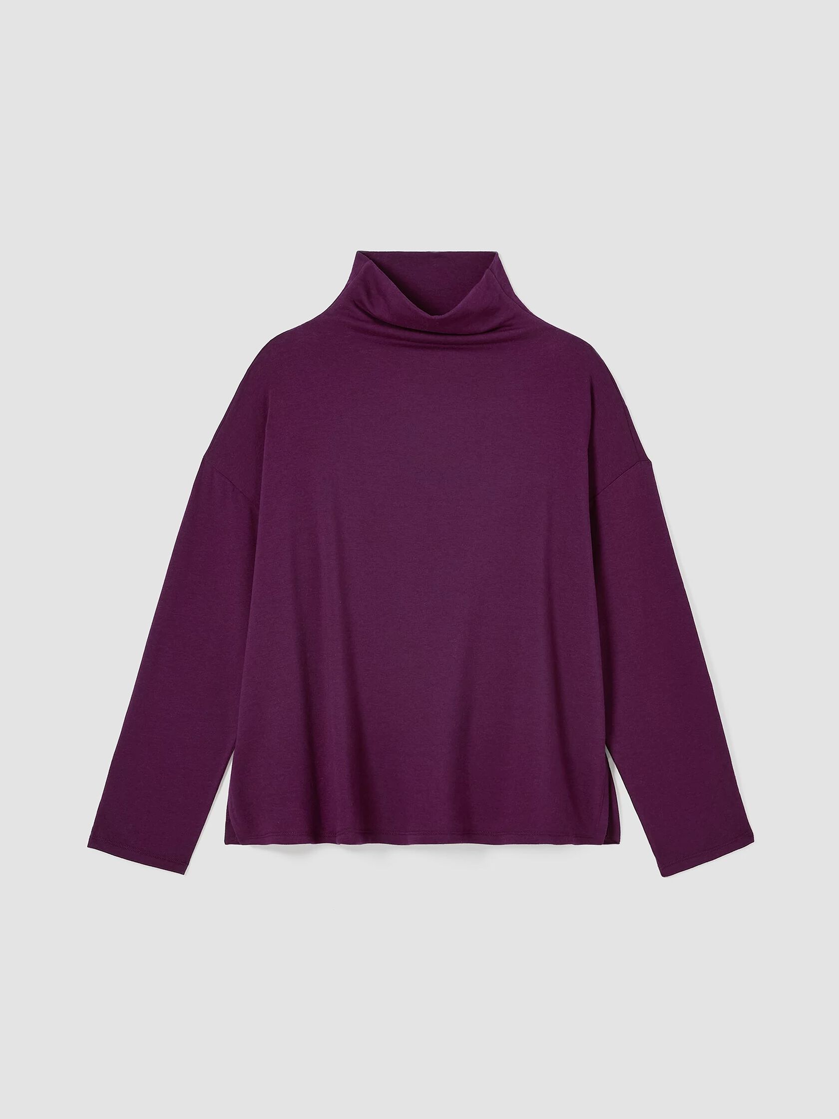 Cozy Brushed Terry Hug Funnel Neck Box-Top