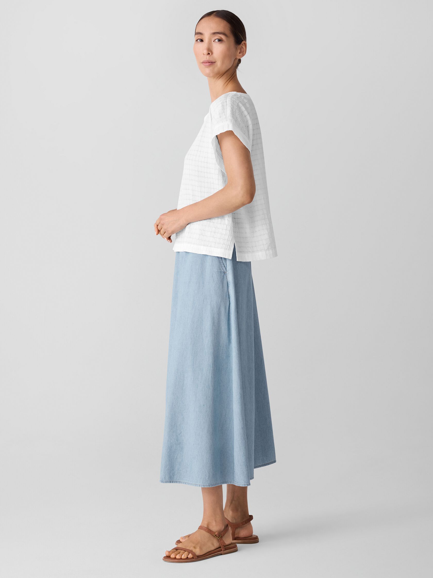 Organic Cotton Voile Box Square Top