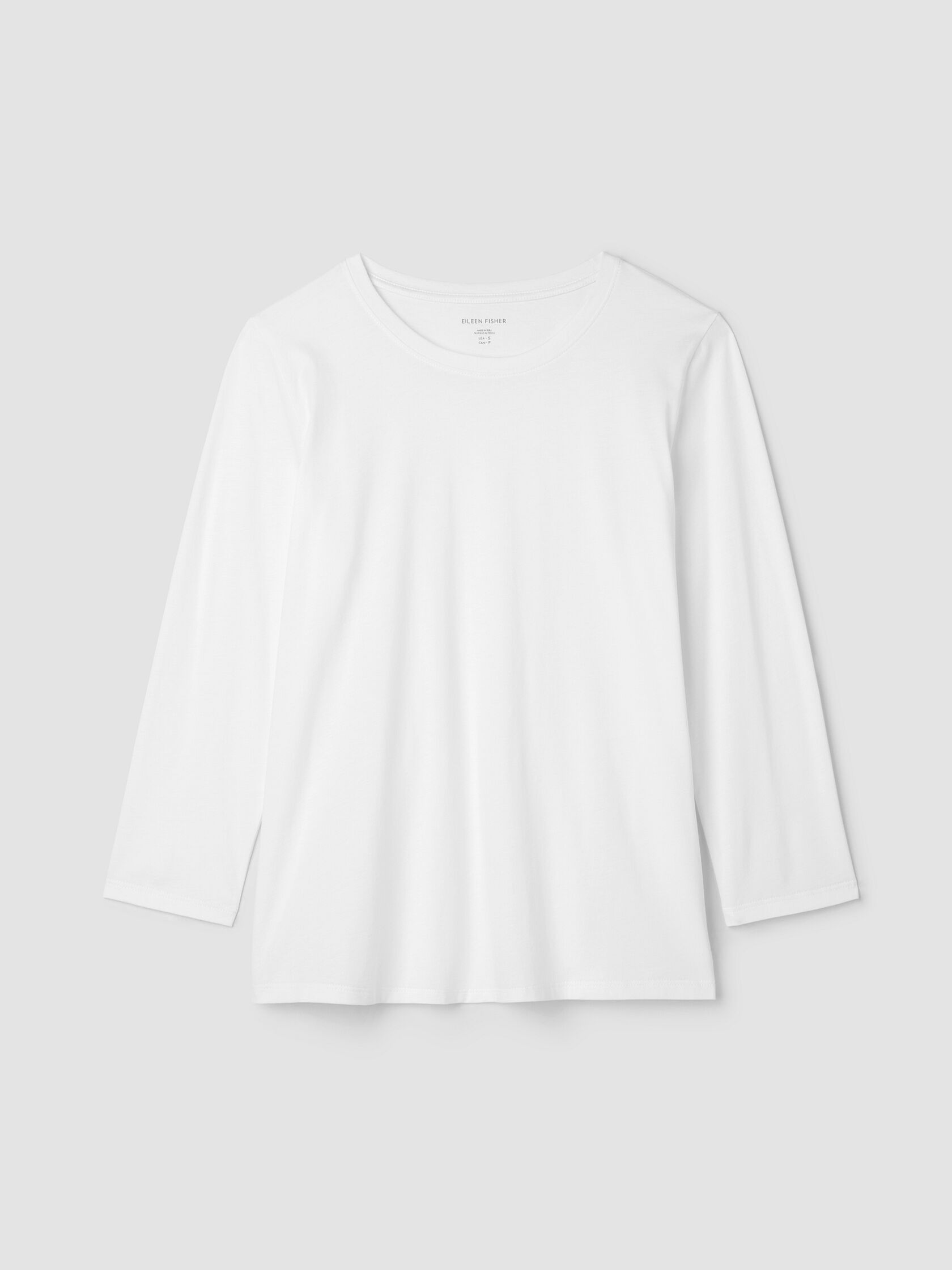 Organic Pima Cotton Jersey 3/4-Sleeve Tee