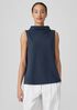 Pima Cotton Stretch Jersey Funnel Neck Tank