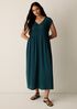 Silk Crepe de Chine V-Neck Dress