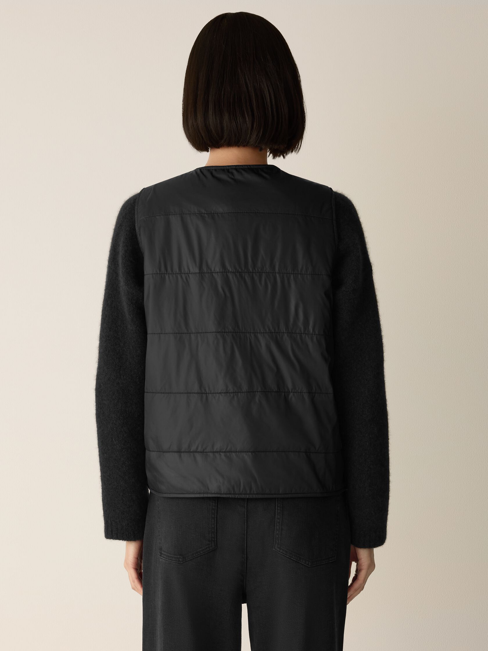 Eggshell Recycled Nylon Quilted Vest