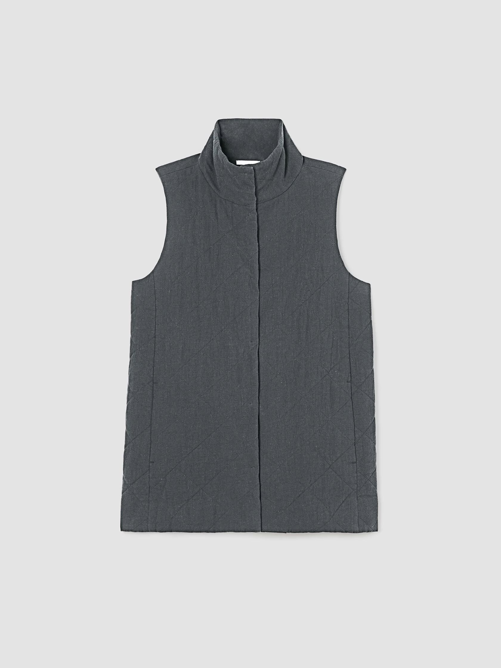 Organic Linen Cotton Crepe Quilted Vest