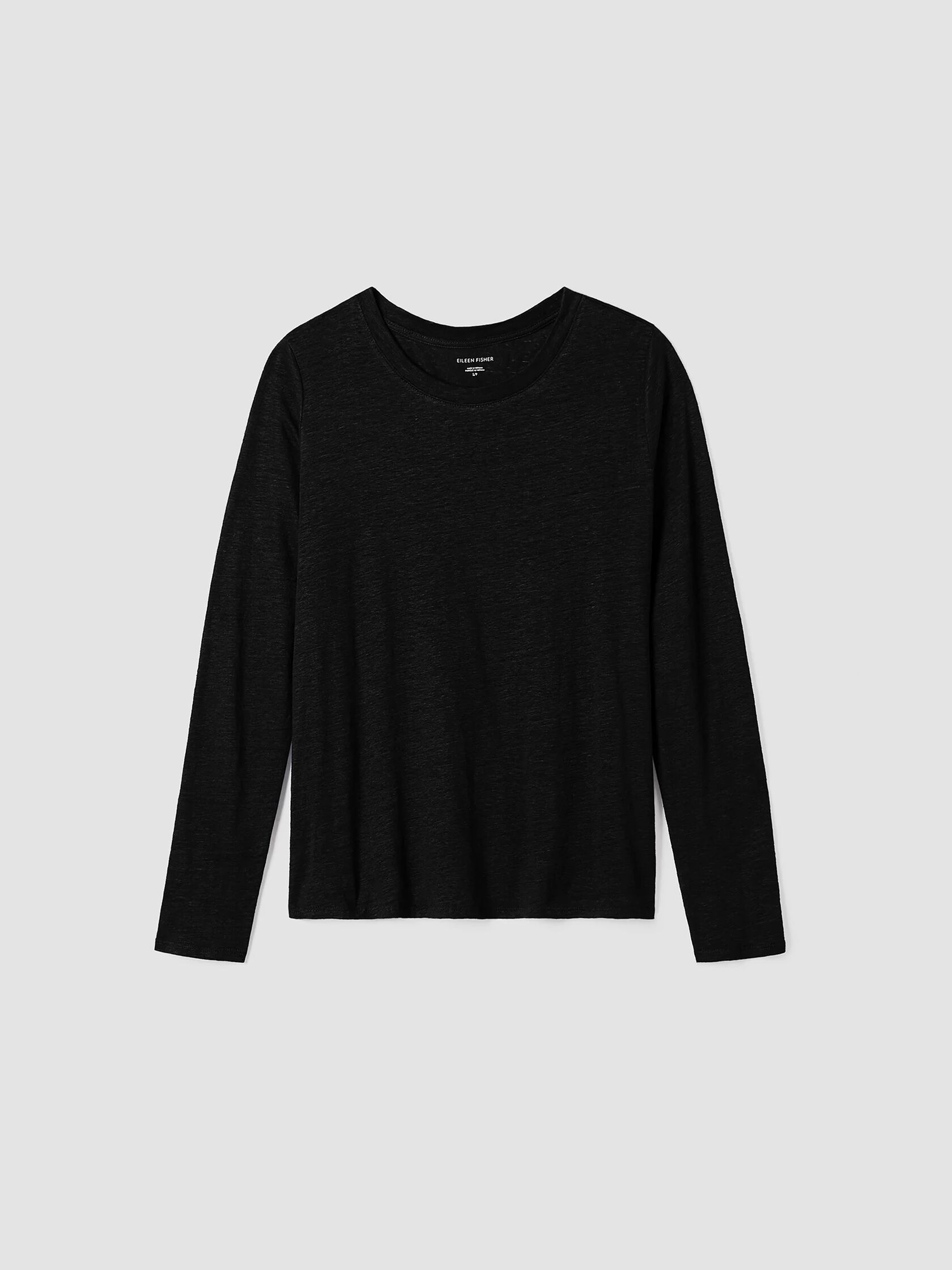 Organic Linen Jersey Crew Neck Top