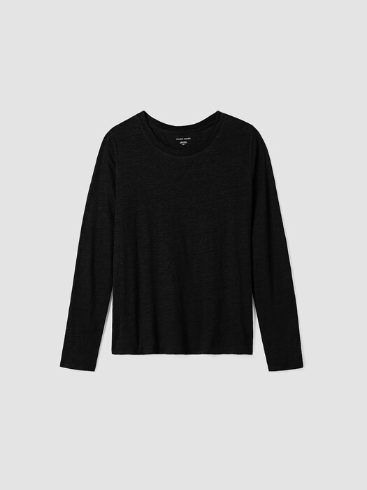 Organic Linen Jersey Crew Neck Top