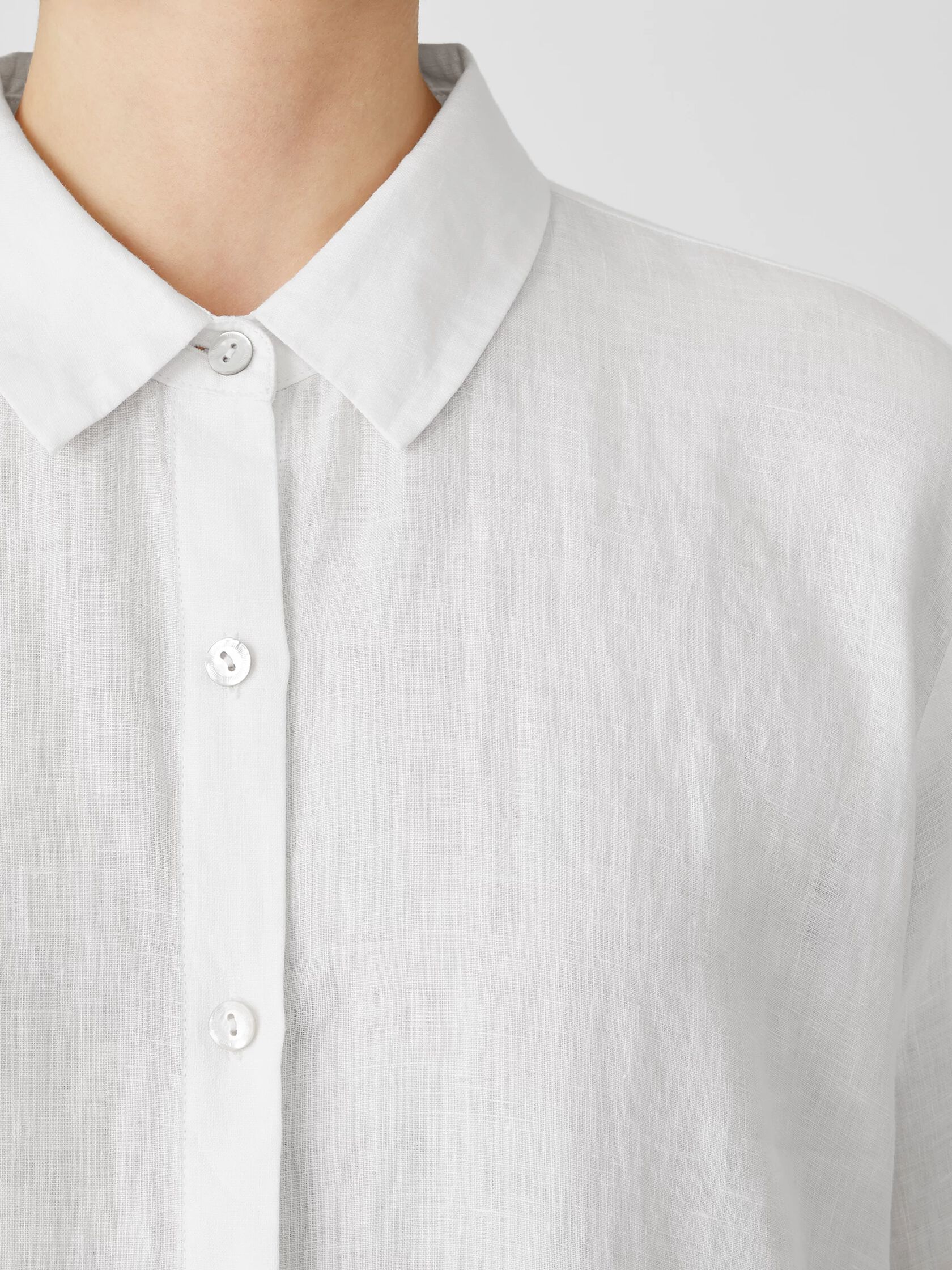 Organic Handkerchief Linen Classic Collar Shirt | EILEEN FISHER