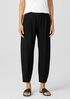 Washable Stretch Crepe Pleated Lantern Pant