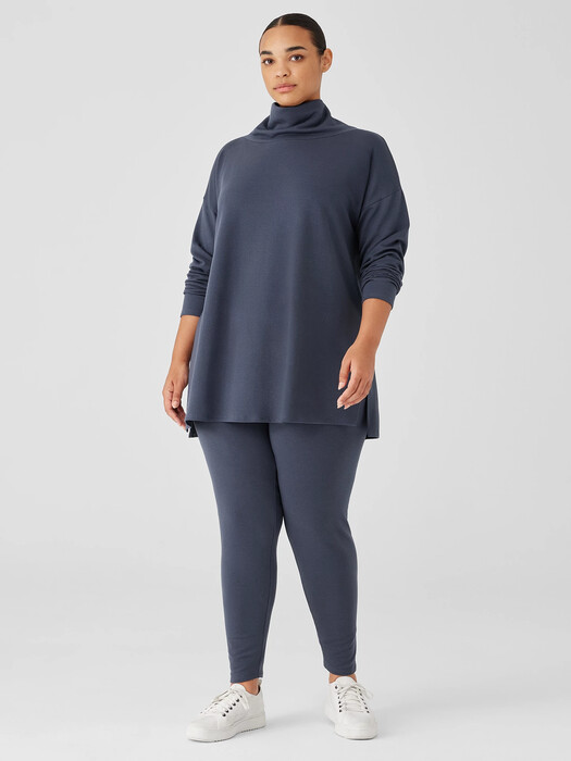 Cozy Brushed Terry Hug Funnel Neck Long Top