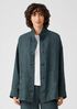 Washed Organic Linen Delave Stand Collar Jacket