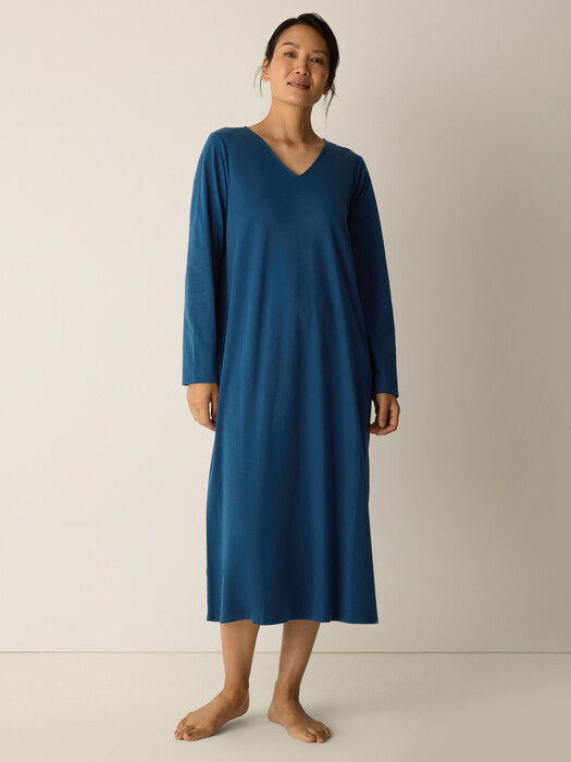 Organic Cotton Interlock V-Neck Sleep Dress