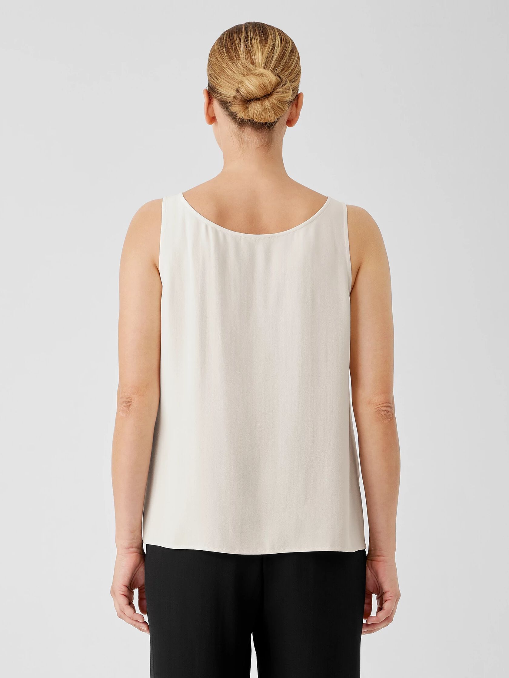 Silk Georgette Crepe V-Neck Top