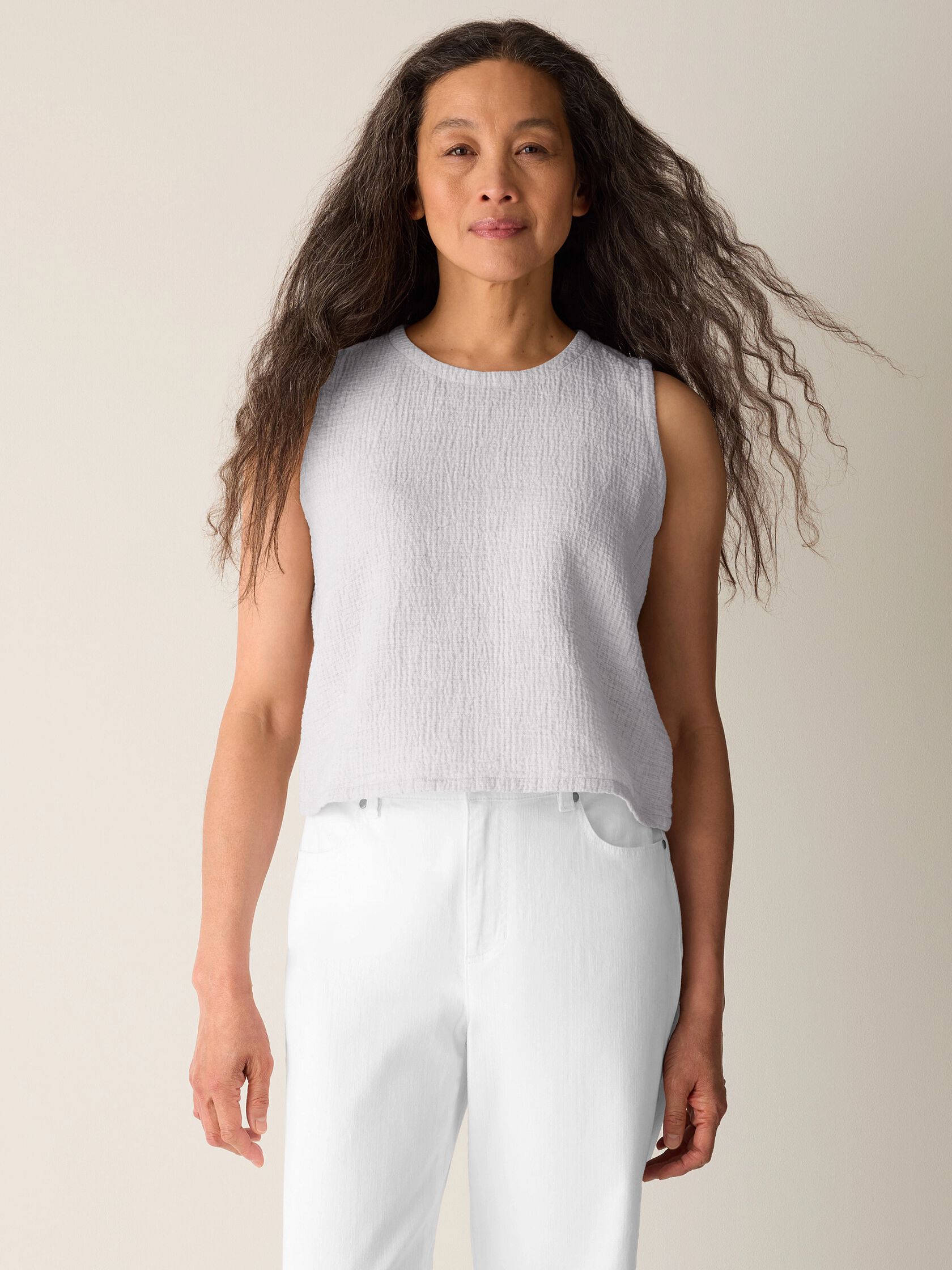 Organic Cotton Doubleweave Round Neck Tank