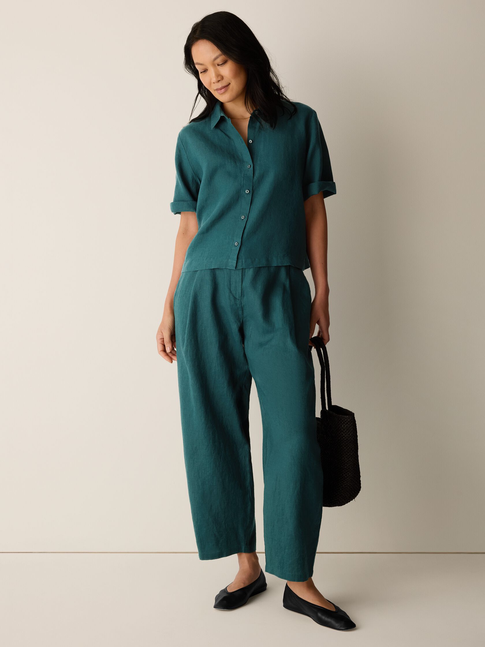 Organic Linen Curved Trouser