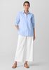 Striped Poplin Classic Collar Shirt
