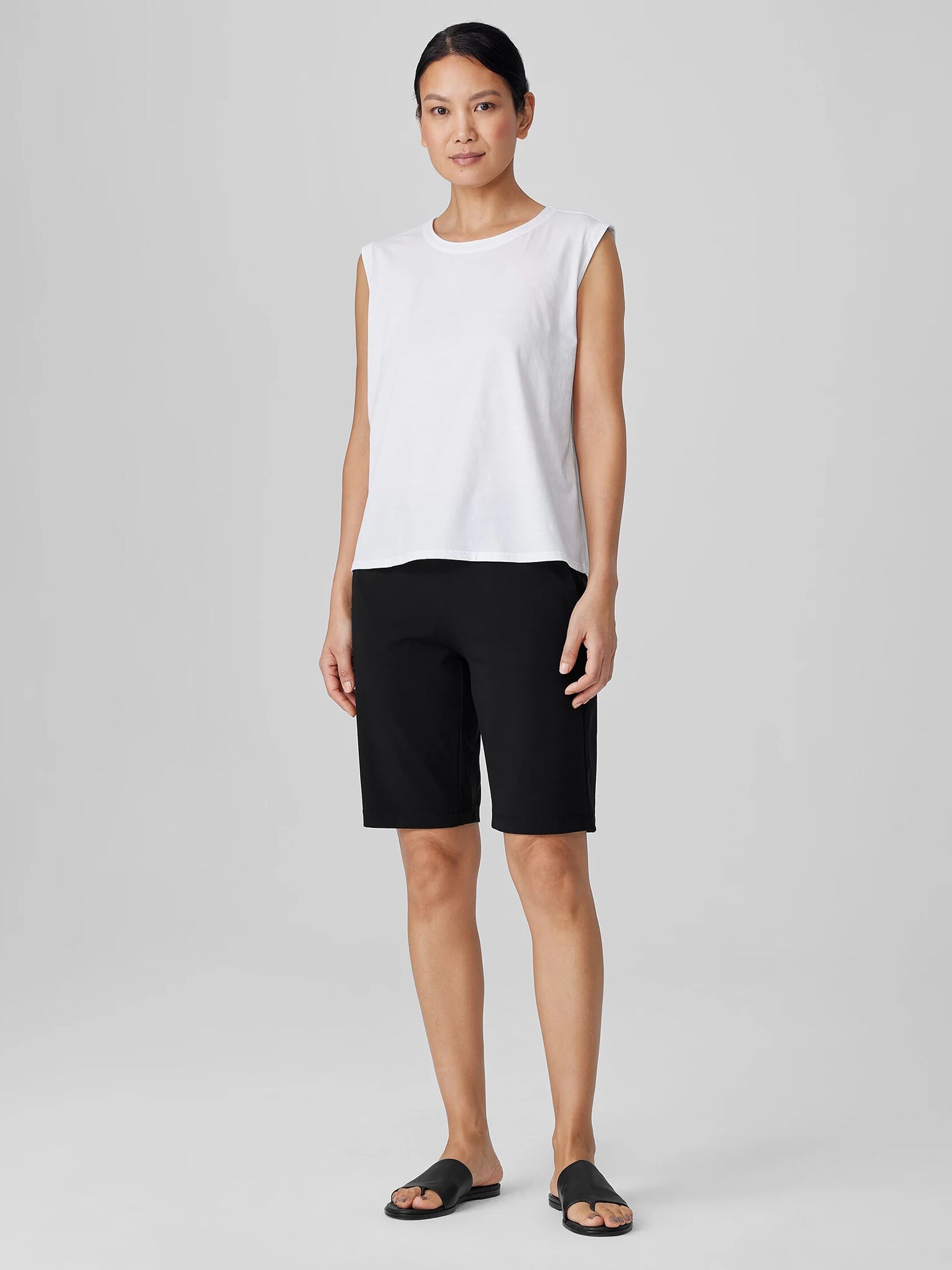 Pima Cotton Stretch Jersey Walking Shorts