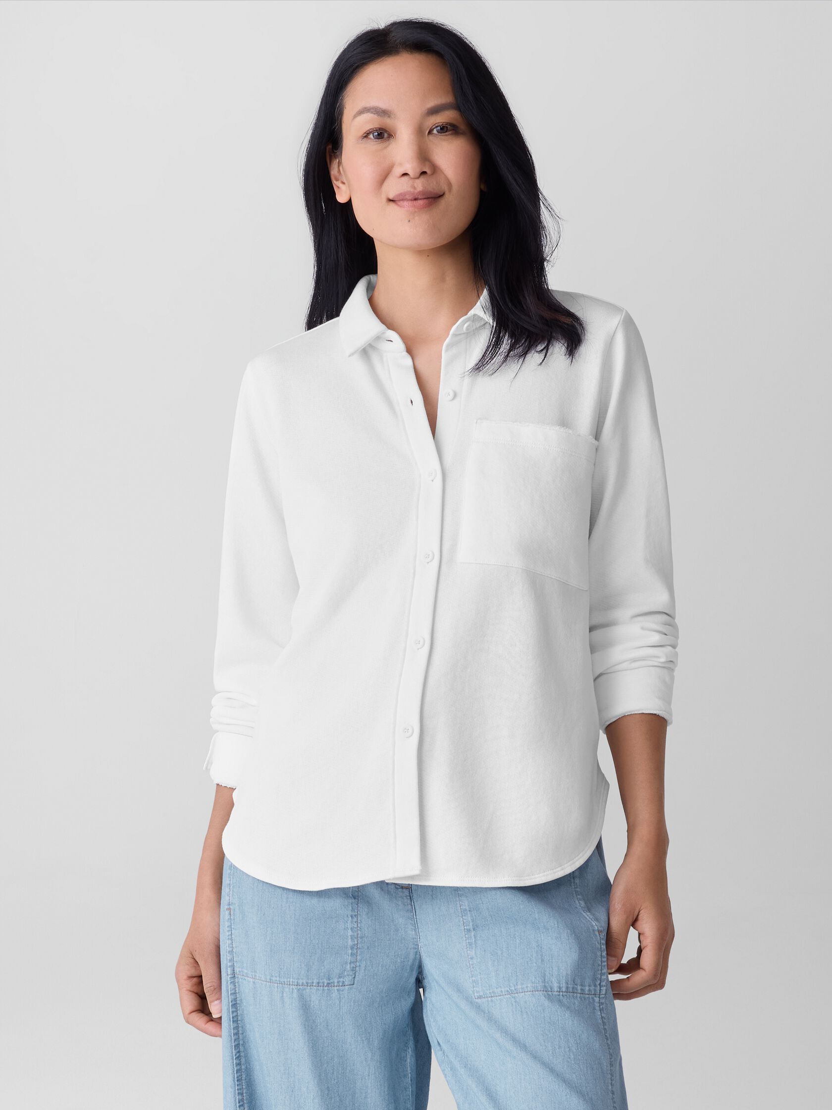 Lightweight Organic Cotton Terry Classic Collar Shirt