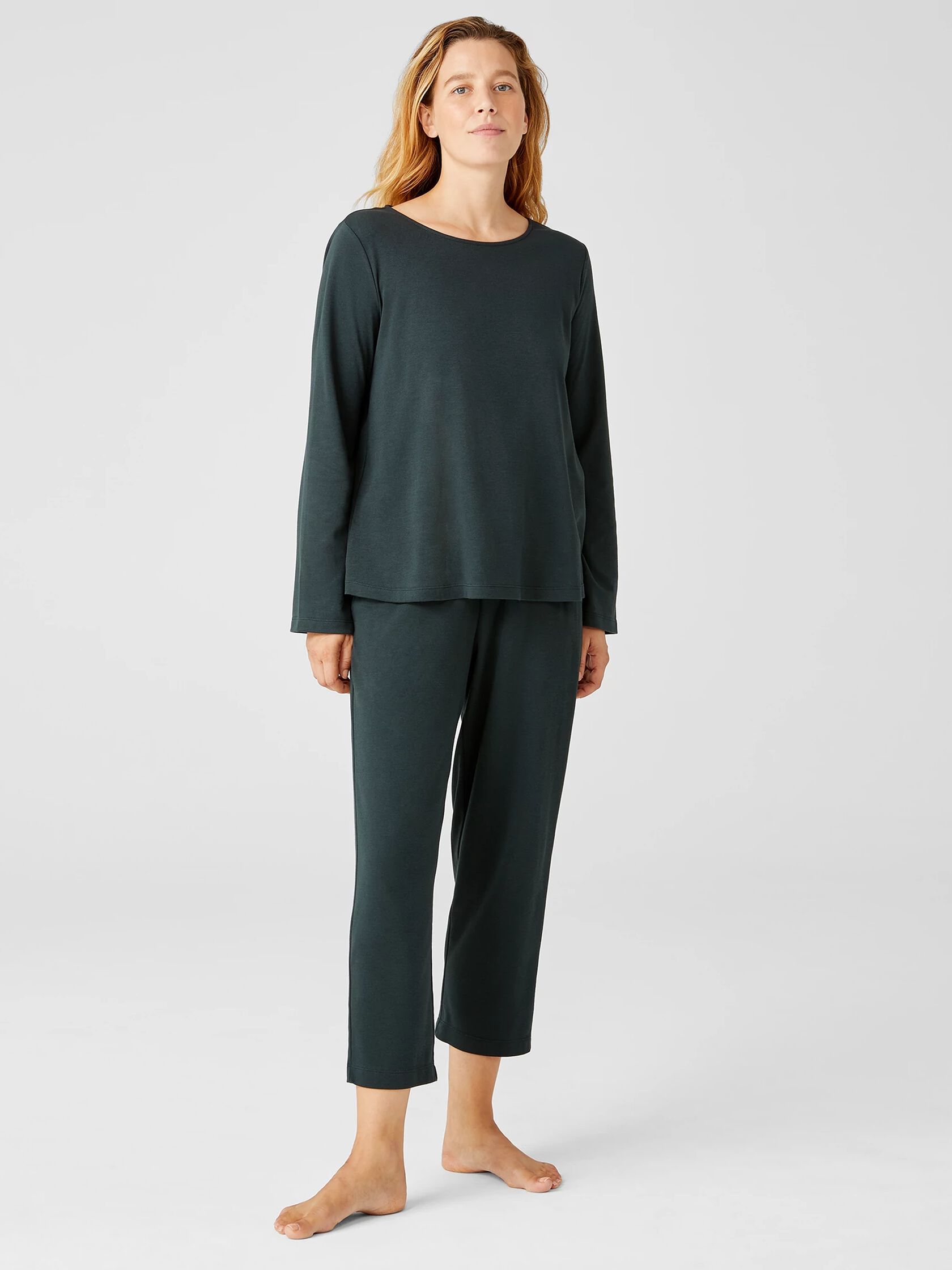 Cozy Organic Cotton Interlock Jewel Neck Top